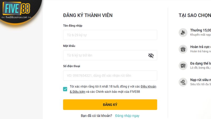 Bước đầu tiên cần đăng nhập vào tài khoản cá cược của bạn