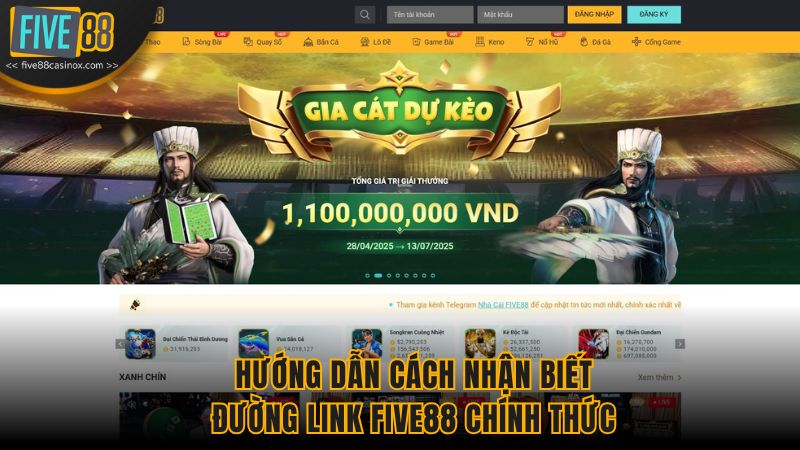 Hướng dẫn cách nhận biết đường link Five88 chính thức.