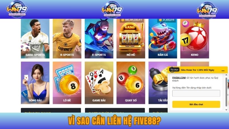 Lý do cược thủ nên liên hệ Five88 