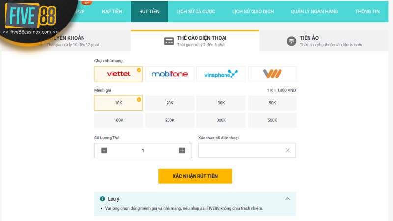 Mỗi tài khoản có hạn mức rút tiền nhất định trong một khoảng thời gian
