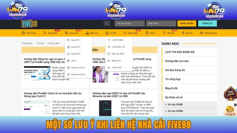 Những lưu ý quan trọng khi liên hệ với nhà cái Five88 